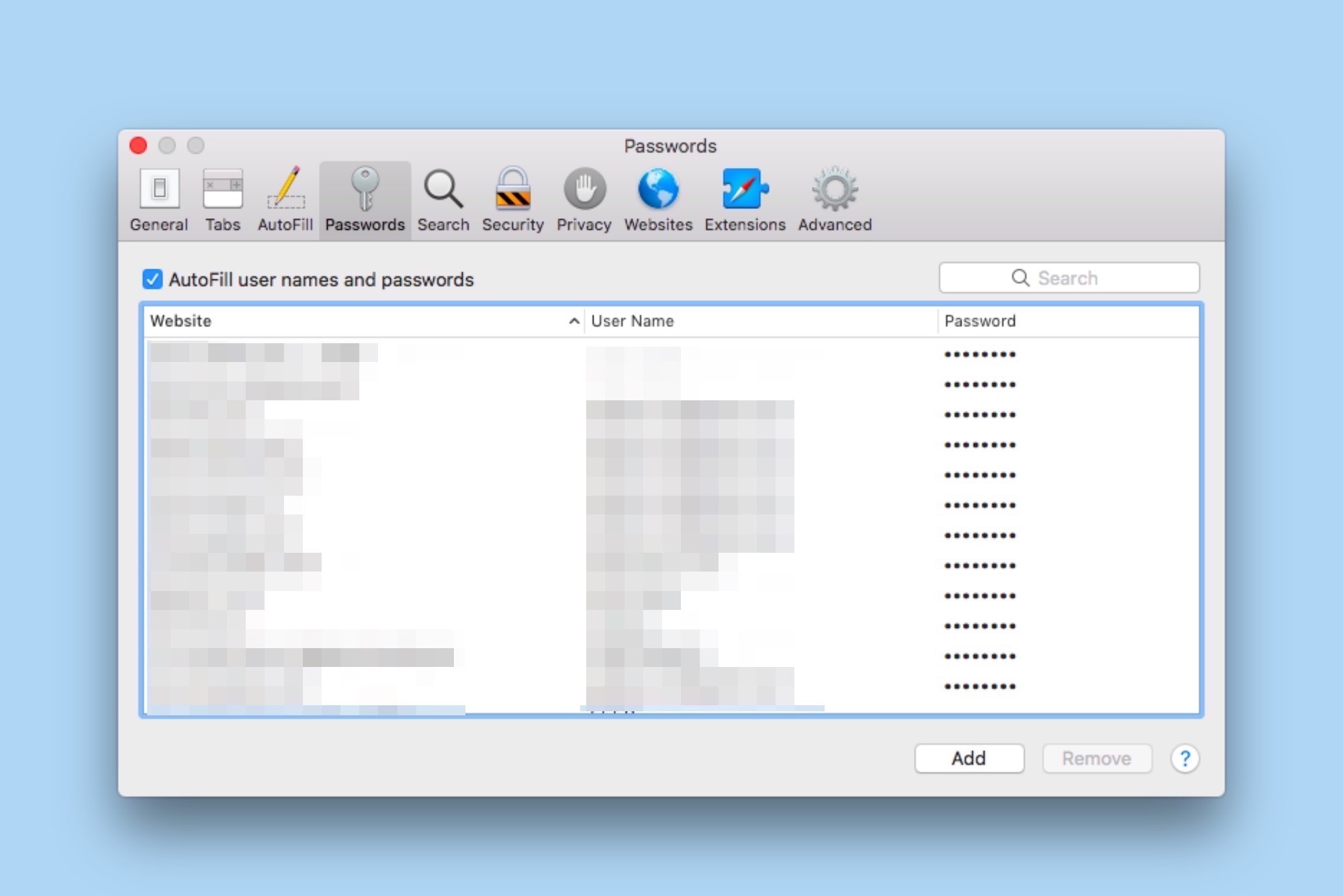 view saved passwords on Mac