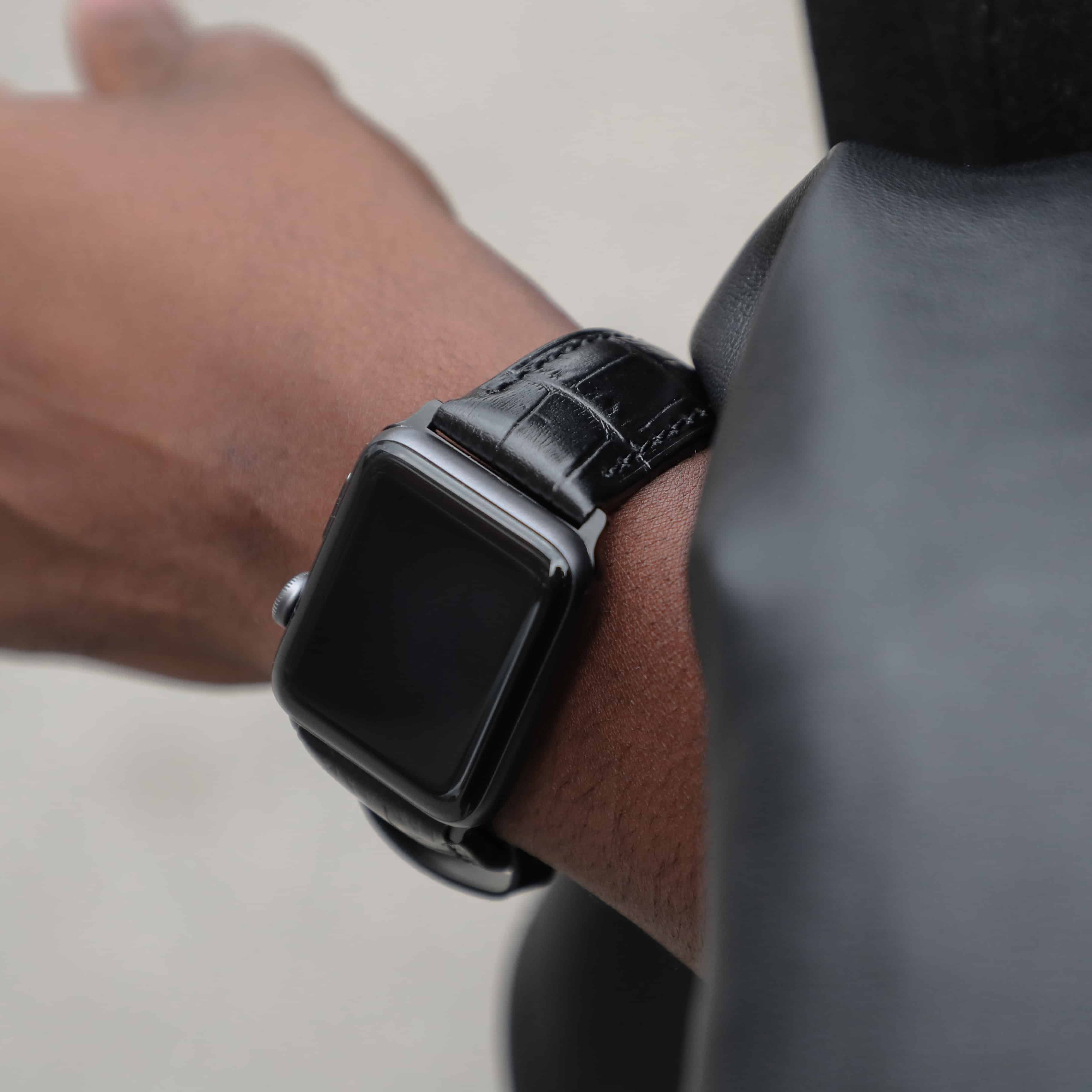 Faux leather apple watch band clearance