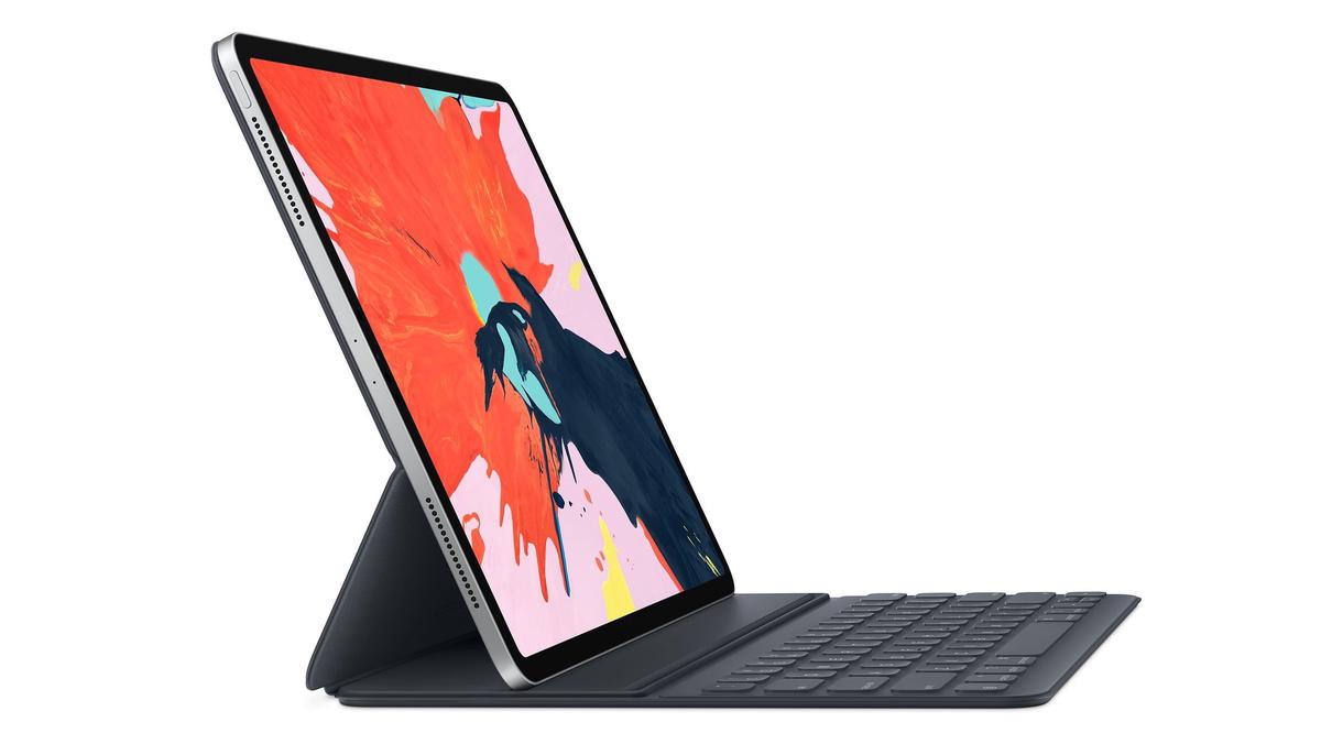 Smart Keyboard Folio for 2018 iPad Pro hits new low — now $79.99 The Apple Smart Keyboard Folio arranged as a notebook computer.