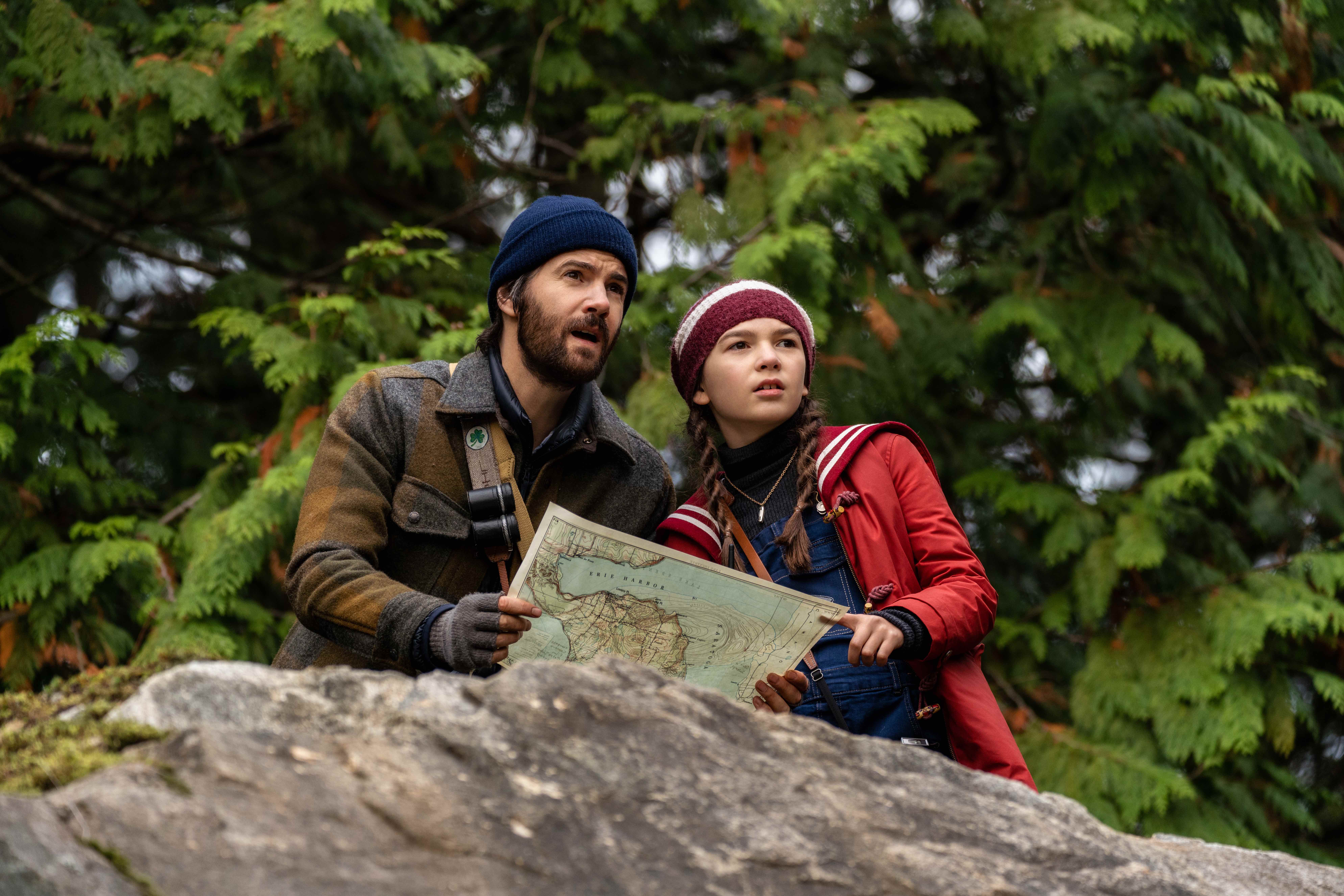 Jim Sturgess and Brooklynn Prince in Home Before Dark Jim Sturgess and Brooklynn Prince do some digging in Home Before Dark.