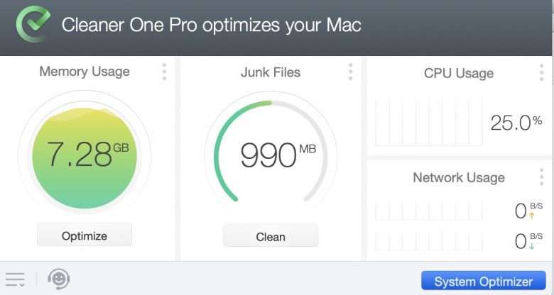Cleaner One Pro optimizes your Mac Cleaner One Pro optimizes your Mac. Optimize your Mac system with straightforward tools.