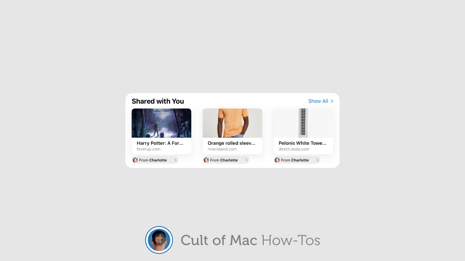 Safari shared links in iOS 15