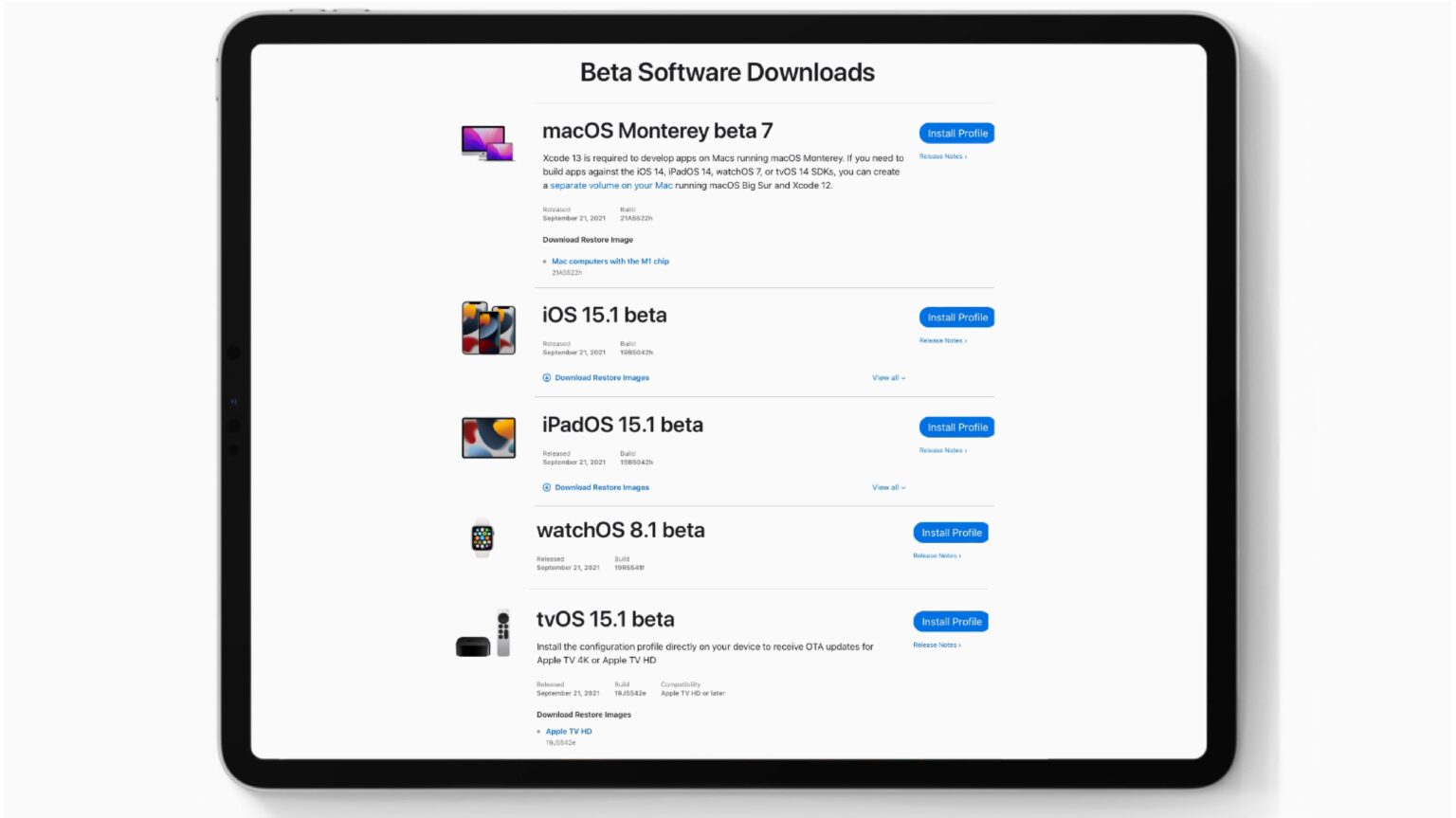First iOS 15.1 beta resumes testing missing features First iOS 15.1 beta resumes testing of missing features