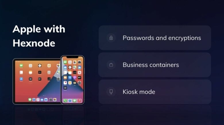 Apple with Hexnode: UEM helps you take full advantage of the security options built into iOS and iPadOS. Apple with Hexnode: UEM helps you take full advantage of the security options built into iOS and iPadOS.