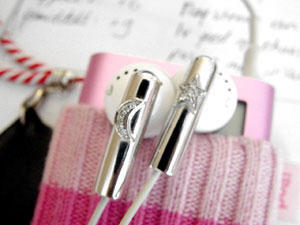 Diamond and Gold iPod Earbud Covers