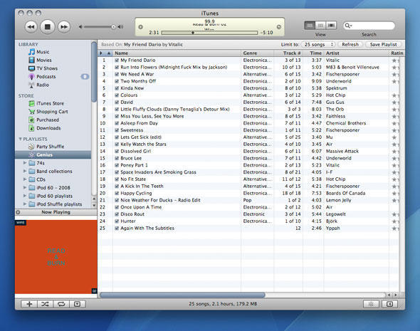 iTunes 8 Genius Playlist
