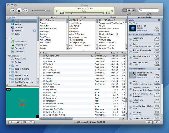 iTunes 8 Genius Sidebar