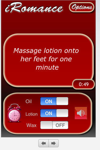 A screen from the iRomance App's Game of Love