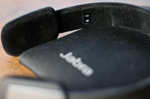 The headset's inner surface is lined with velour and sports stealth Bluetooth and battery indicators