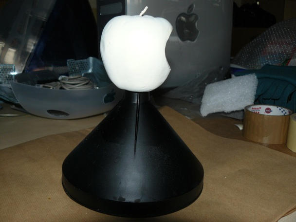 @Marco Tognoli. His Apple inauguration headgear in the making. 
