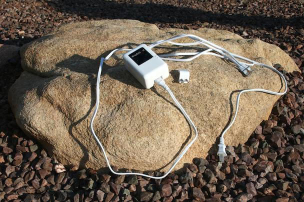 The Pogoplug box helpfully includes an ethernet cable and a power cord that can replace the plug, ala the MacBook's power brick.