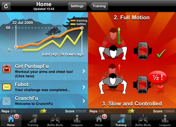GymFu apps use your device's accelerometer to track 'reps'