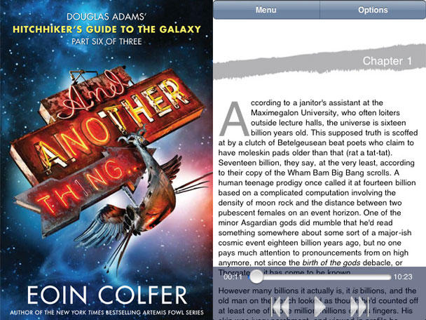 The sixth instalment of Douglas Adams's The Hitchhiker's Guide to the Galaxy trilogy is available in app form.