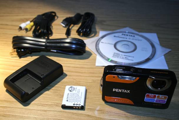 Optio WS80 37 In the box: That tiny battery is probably a key reason for the WS80's lack of endurance.