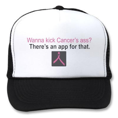 Breast Cancer iPhone App Trucker Hat: http://www.zazzle.com/breast_cancer_iphone_app_hat-148579326076856596