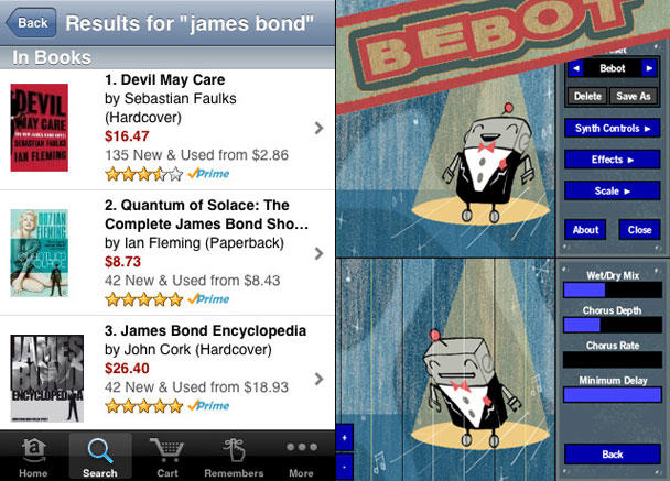 Left: Amazon Mobile. Right: Bebot.
