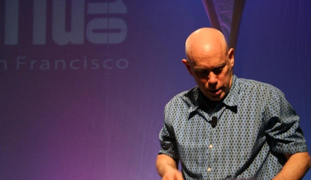 Software legend Bill Atkinson presenting his PhotoCard app at Macworld.