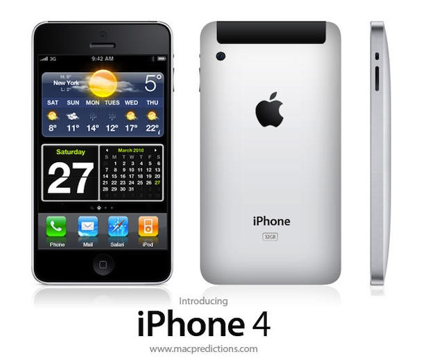 A mockup of the iPhone 4G with an aluminum 