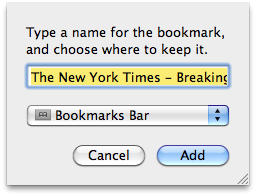 Add Bookmark to Bar
