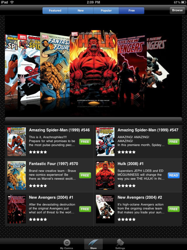 Marvel Comics App for iPad