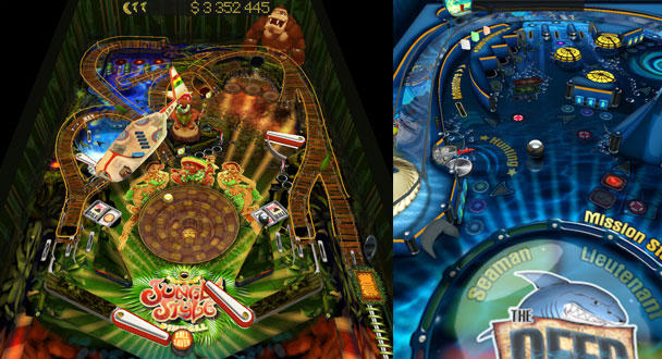 Two of Pinball HD's three excellent tables.