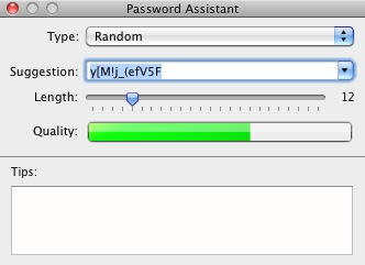 OS X built-in Password Generator