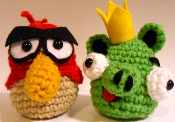 The crochet version of Angry Birds characters. Via couturecrochetbykt on Etsy.