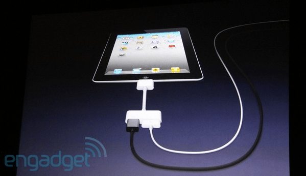 Apple HDMI Adapter in iPad 2