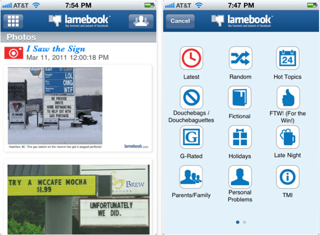 Lamebook for iPhone