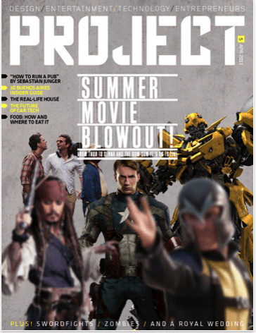 The gyroscope-enhanced cover of Project magazine.