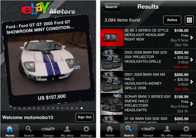 eBay Motors for iPhone