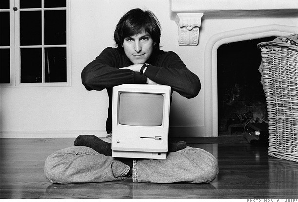 Steve Jobs with Mac retro