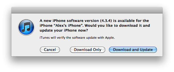 iOS 4.3.4 update