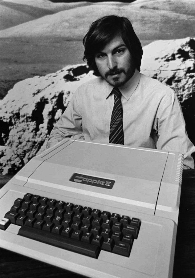 Steve Jobs shows off the Apple II.