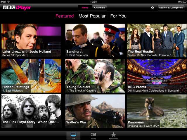 BBC iPlayer on iPad