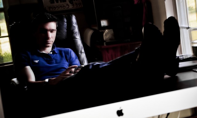 Blake Johnson in the reflection of his iMac