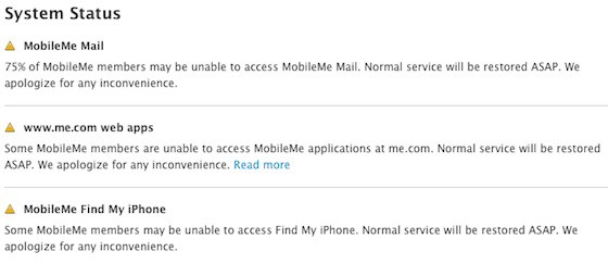 MobileMe downtime