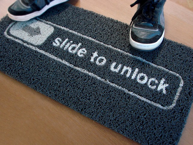 Slide to Unlock Doormat • http://bit.ly/14U5IV
