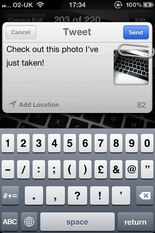 Tweeting photo iOS 5