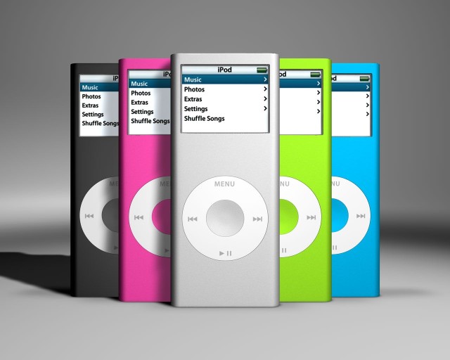 The second-generation iPod nano came in multiple colors.