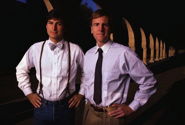 1984 --- Steve Jobs and John Sculley --- Image by Ed Kashi/CORBIS