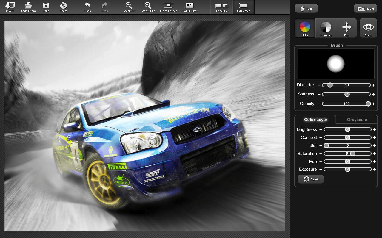 Color Splash Studio - Rally Car Photo