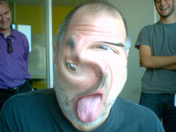 steve jobs goofing in photo booth
