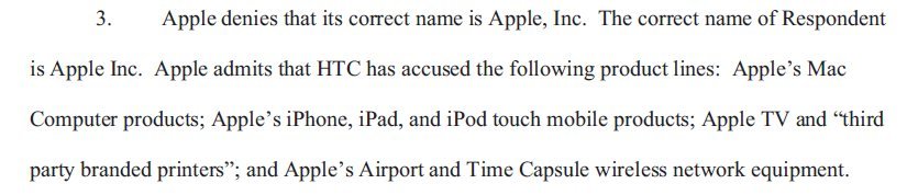 Apple name without comma