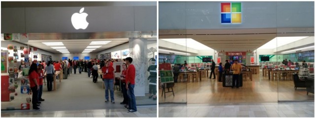 the apple store vs. Microsoft store
