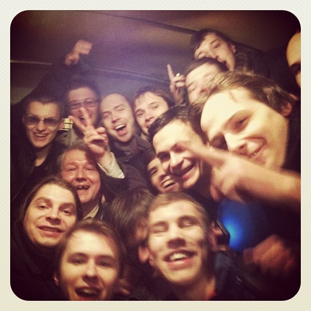 Protesters inside the police van via Instagram. Photo: Alexei Navalny.