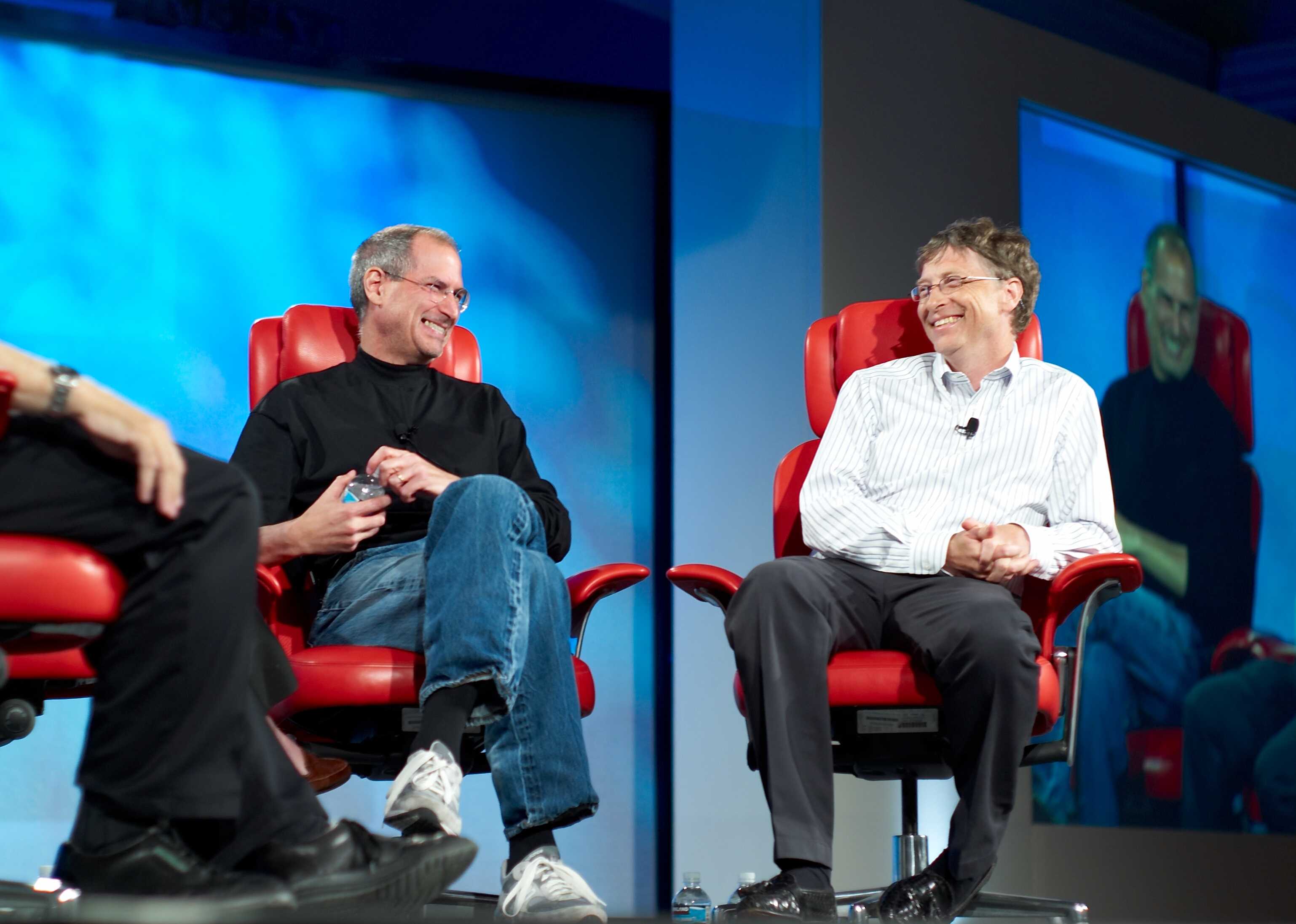 Steve Jobs and Bill Gates, rivals and friends.
