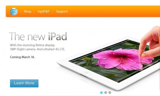 The new iPad can run on AT&T's 4G LTE network in select areas of the United States.