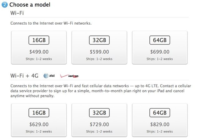 Buy a new iPad today and you'll only wait 1-2 weeks for shipping.