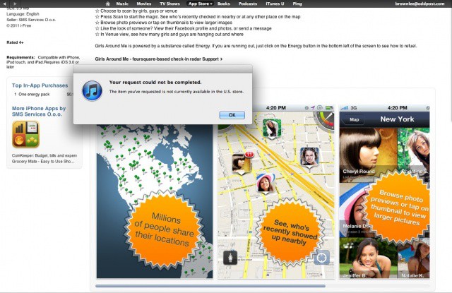 Notorious girl stalking app Girls Around Me has been pulled from the App Store.